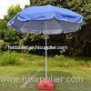 Silk - screen Printing Windproof Beach Umbrella , Outdoor UV Protection Sun Parasol