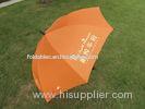 Chrome Frame Auto Open advertising Custom Golf Umbrellas Orange In 34 Inch Ribs