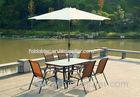 2.75M Family Outdoor Wooden Sunbrella Patio Umbrellas With Table And Chairs