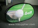 Golf Outdoor Oval Pop Up Advertising Banners Green With Spring Metal Steel Frame