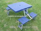 Durable Blue ABS Plastic Folding Camping Table And Chairs For Picnic