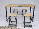 Wood Folding Camping Table And Chairs Easy Set Up With Aluminium Alloy Frame