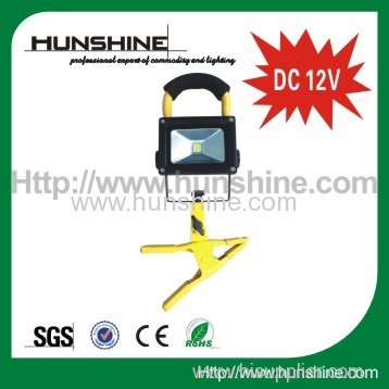 DC 12V 10w brightest led flood light with clamp connector