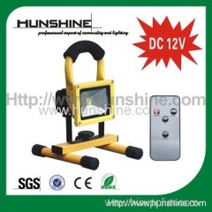 DC 12V 10w remote control outdoor rechargeable led flood light
