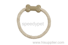 Eco-friendly Chewable Dog Rope Toy with bone