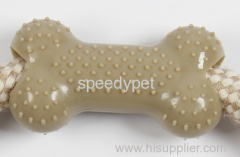 Eco-friendly Chewable Dog Rope Toy with bone