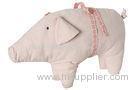 Kids handmade Soft Cute Pig linen toy , hand warm pillow plush toys 10"