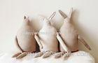 Long Ears Mr Rabbit in linen Soft toys , fabric Handmade decorative doll 35cm