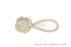 Naturally Eco-friendly Chewable Dog Rope Ball with handle