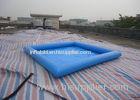 Square PVC blue Inflatable Water Pool / Water Pool For Kids Fun 32cm Depth