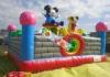 Lovely Mickey Kids Inflatable Amusement Park For Jumping Fun 0.45mm - 0.55mm PVC