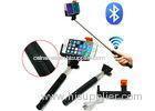 Black steel Portable Foldable monopod selfie stick with bluetooth remote