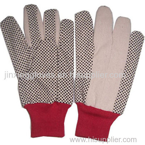 Cotton Canvas Dotted Gloves