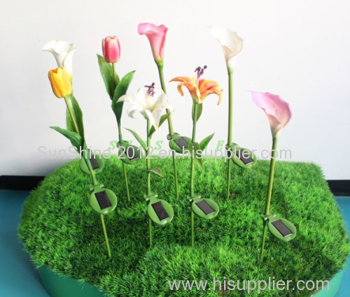 High simulation new-style solar led flower pot light Flower Solar Light Tulip Garden Lights LED Lawn Garden Lights