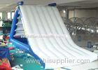 Triangle Inflatable Water Slide With Ladder For water Parks White And Blue