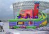 Great Inflatable Slide Paradise With Castle / Turning For Kids Sliding Fun