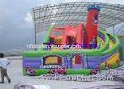Great Inflatable Slide Paradise With Castle / Turning For Kids Sliding Fun