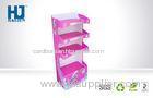 Store Retail Folding Corrugated Cardboard Pallet Display Pink Glossy Surface
