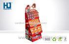 Foldable Paper POP Cardboard Display For Snacks , Countertop Display stand