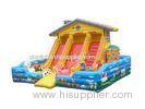 Renting Exciting Zoo Theme Large Inflatable Dry Slides For Playground