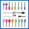 Durable Braided 6 Foot 2 Meter Micro Cell Phone USB Cable Charging Cord For Samsung S4 S3