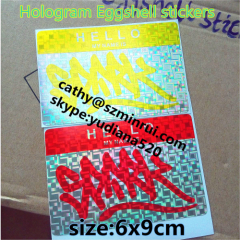 Hot sale custom hologram destructible eggshell stickers for graffiti