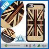 Genuine Bamboo Panel Iphone 6 Hard Wood Cell Phone Cases With UK Flag Painting
