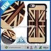 Genuine Bamboo Panel Iphone 6 Hard Wood Cell Phone Cases With UK Flag Painting
