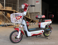 Ladies favourite cute electric bike with basket and pedal and two seats