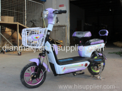 Ladies favourite cute electric bike with basket and pedal and two seats