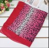 classic leopard animal print with solid border on all sides in polyester scarf