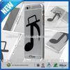 Black Musical Note Clear Crystal Hard Cover For Iphone 6 Plus 5.5 inch Protective Case