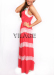 2015 new design hot in summer coral lace Maxi Chiffon Dress