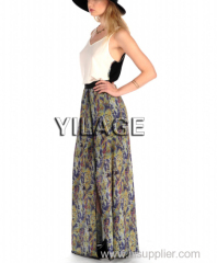 2015 new design banded waist charming Chiffon maxi Dress