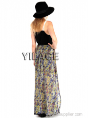 2015 new design banded waist charming Chiffon maxi Dress