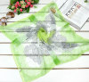 green border Four Leaf Clover on body print silklide square scarf