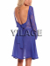 2015 new design hot in summer Low-V Backline open Back Lace Chiffon Dress