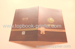 pharmaceutical company gold stamping tri-fold pamphlet book design and printing