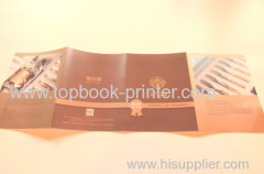 pharmaceutical company gold stamping tri-fold pamphlet book design and printing