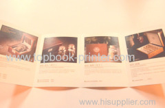 pharmaceutical company gold stamping tri-fold pamphlet book design and printing