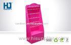 Pink Color Cardboard Display With Peg Hooks For Cosmetics / Jewelry Products