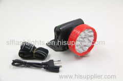 15LED plastic rechargeable LED head flashlight