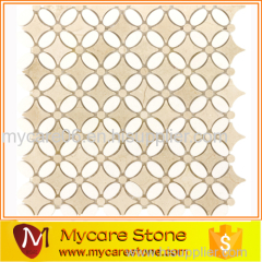 Crema Marfil Target Pinwheel Mosaic Tile