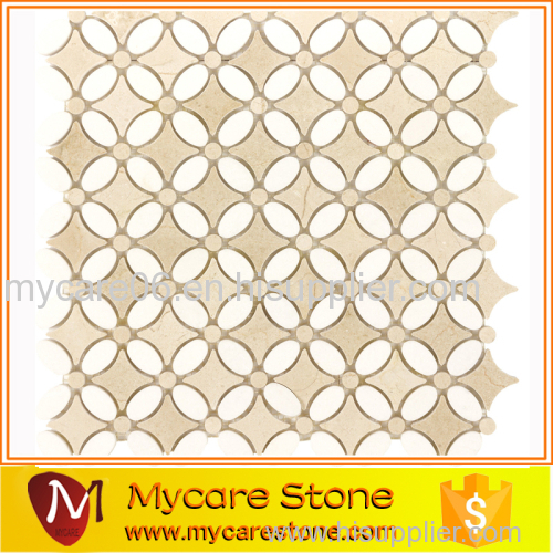 Crema Marfil Target Pinwheel Mosaic Tile