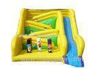 Fold Yellow Commercial Wet Dry Inflatable Slides / Jump And Slide Bouncer Rental