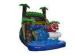 Jungle Theme Commercial Giant Inflatable Slide , Plato 0.55mm Huge Blow Up Slide