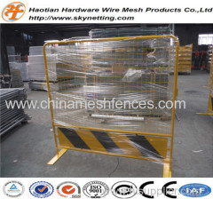 smooth surface black and yellow powder coated welded wire mesh high fence temporary fence for singapore market