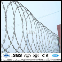 Hot dipped galvanized Concertina Razor barb wire with sharp blade for high security