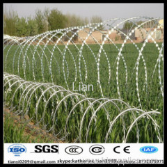 Hot dipped galvanized Concertina Razor barb wire with sharp blade for high security