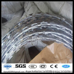 high quality low price galvanized Cross type Concertina Razor Barb wire for Prison Security